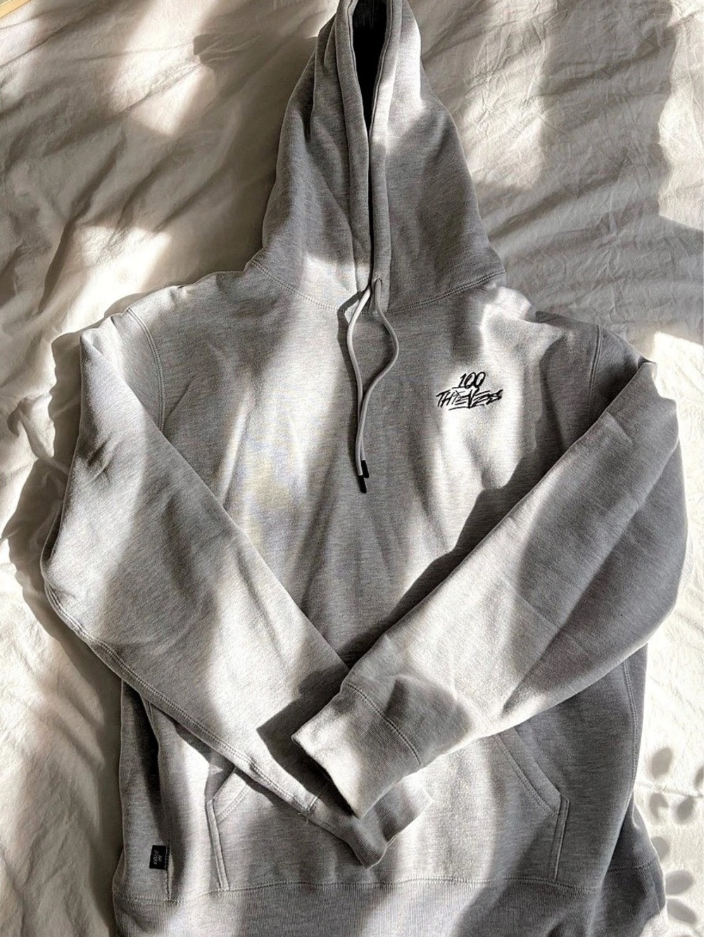 100 Thieves Foundations Hoodie - Grey Hoodie Size Large